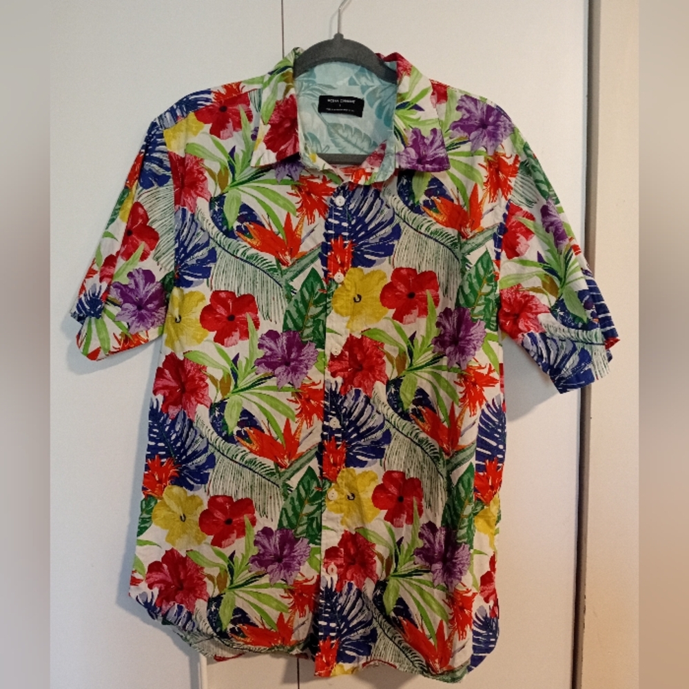 Ocean Current Men's Tropical Hawaiian Button Shirt NWT